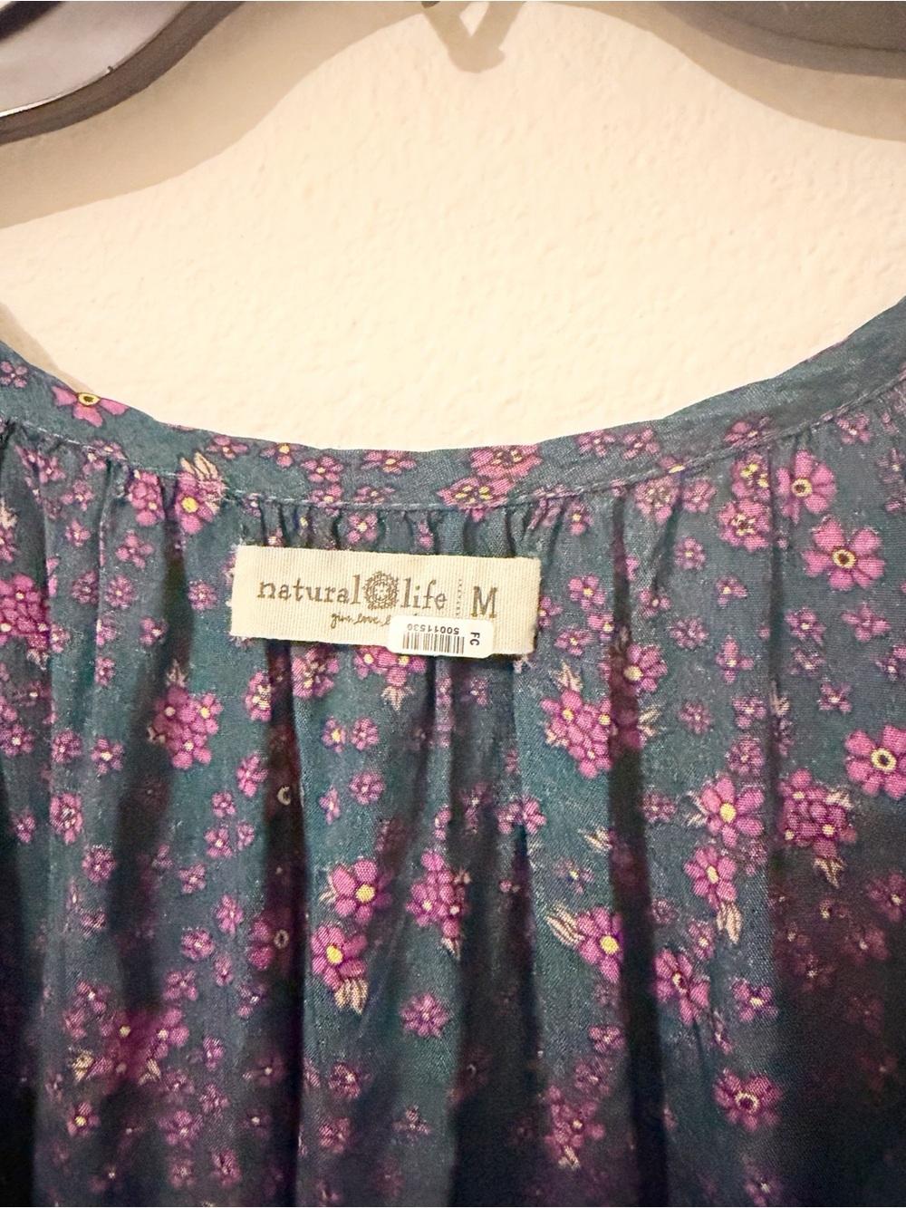 Natural Life Peasant Boho Floral Ruffle Maxi Dress Size Medium M - Picture 3 of 5
